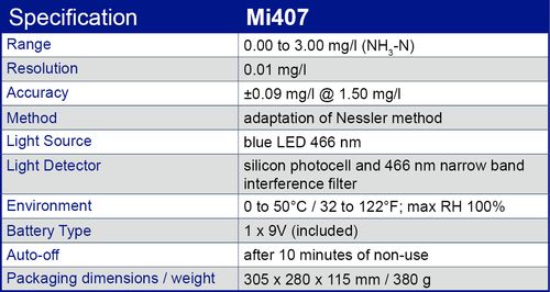 Mi407 specification